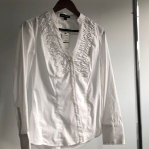 White front ruffle top